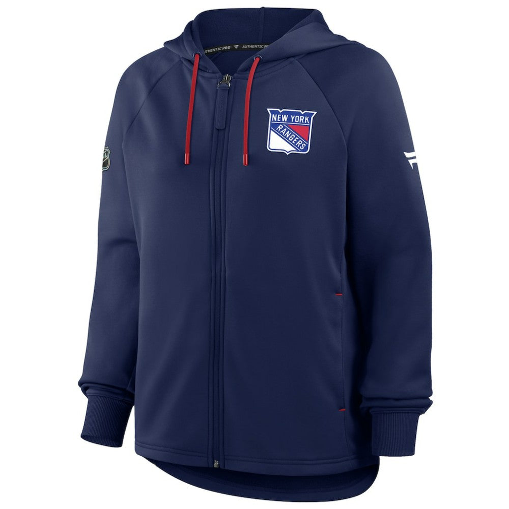 New York Rangers Fanatics Women's Authentic Pro Rink Raglan Full-Zip Hoodie Outlet