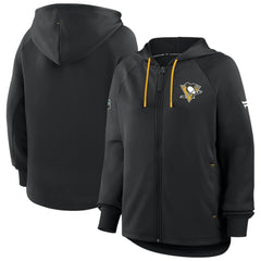Pittsburgh Penguins Fanatics Women's Authentic Pro Rink Raglan Full-Zip Hoodie Outlet