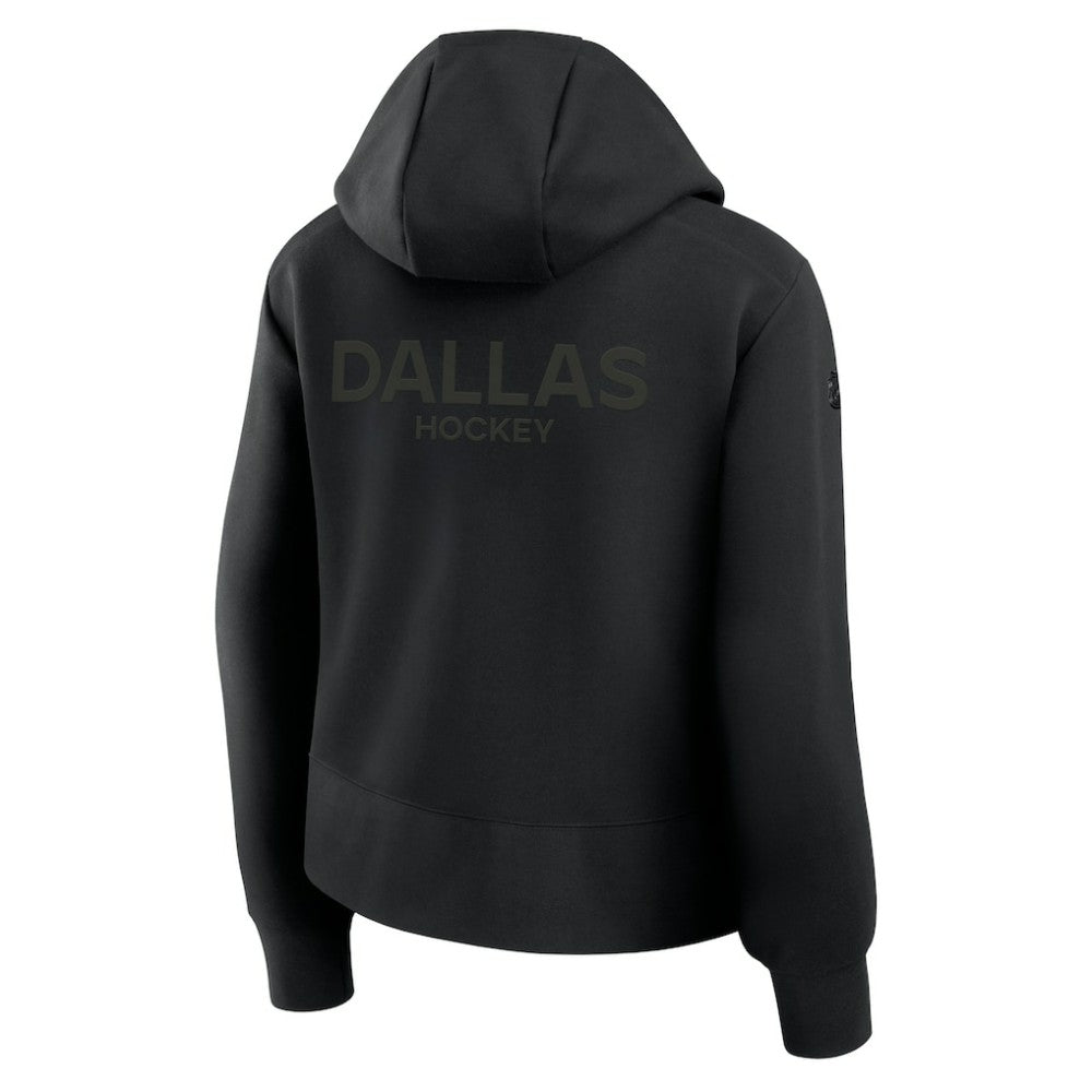 Dallas Stars Fanatics Women's Authentic Pro Road Tri-Blend Quarter-Zip Hoodie Outlet