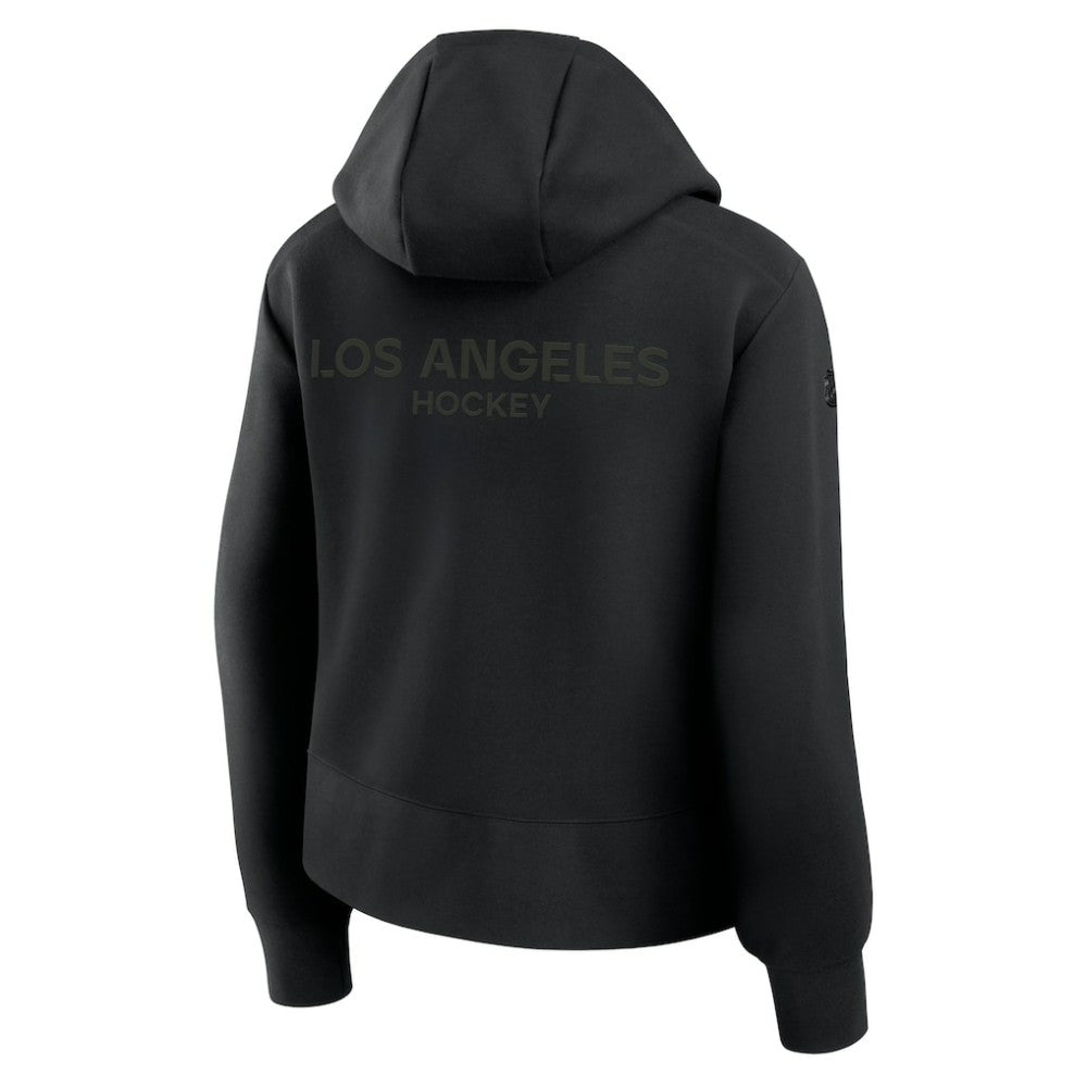 Los Angeles Kings Fanatics Women's Authentic Pro Road Tri-Blend Quarter-Zip Hoodie Outlet