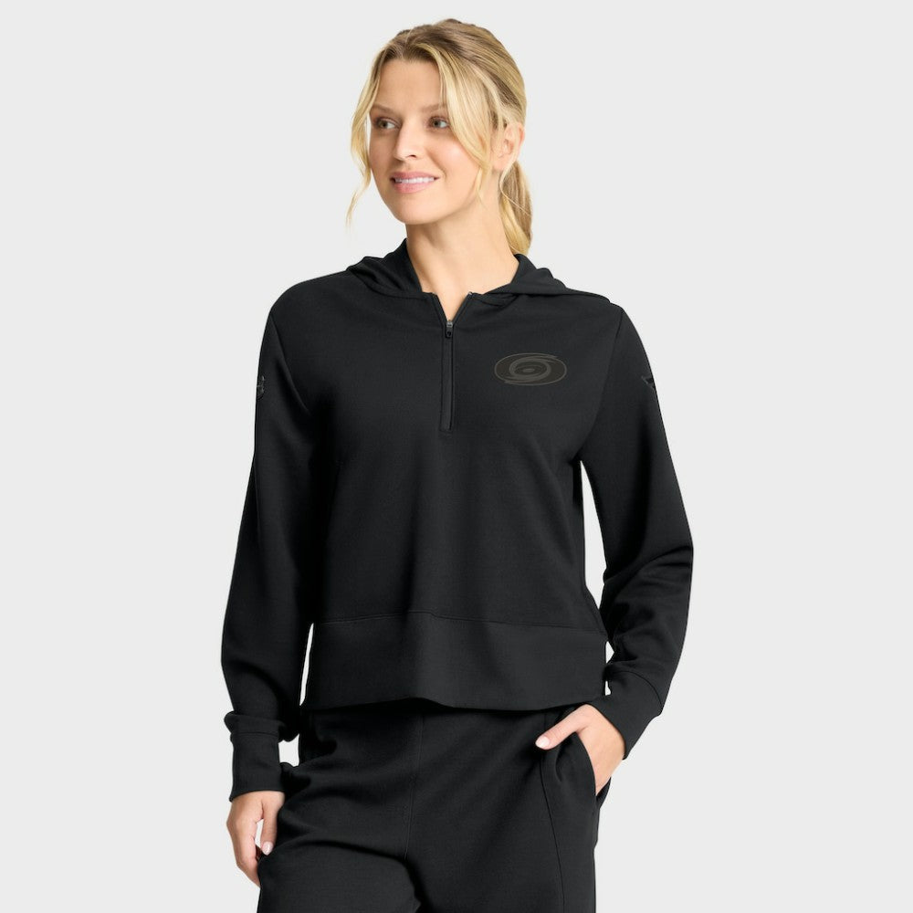Carolina Hurricanes Fanatics Women's Authentic Pro Road Tri-Blend Quarter-Zip Hoodie Online