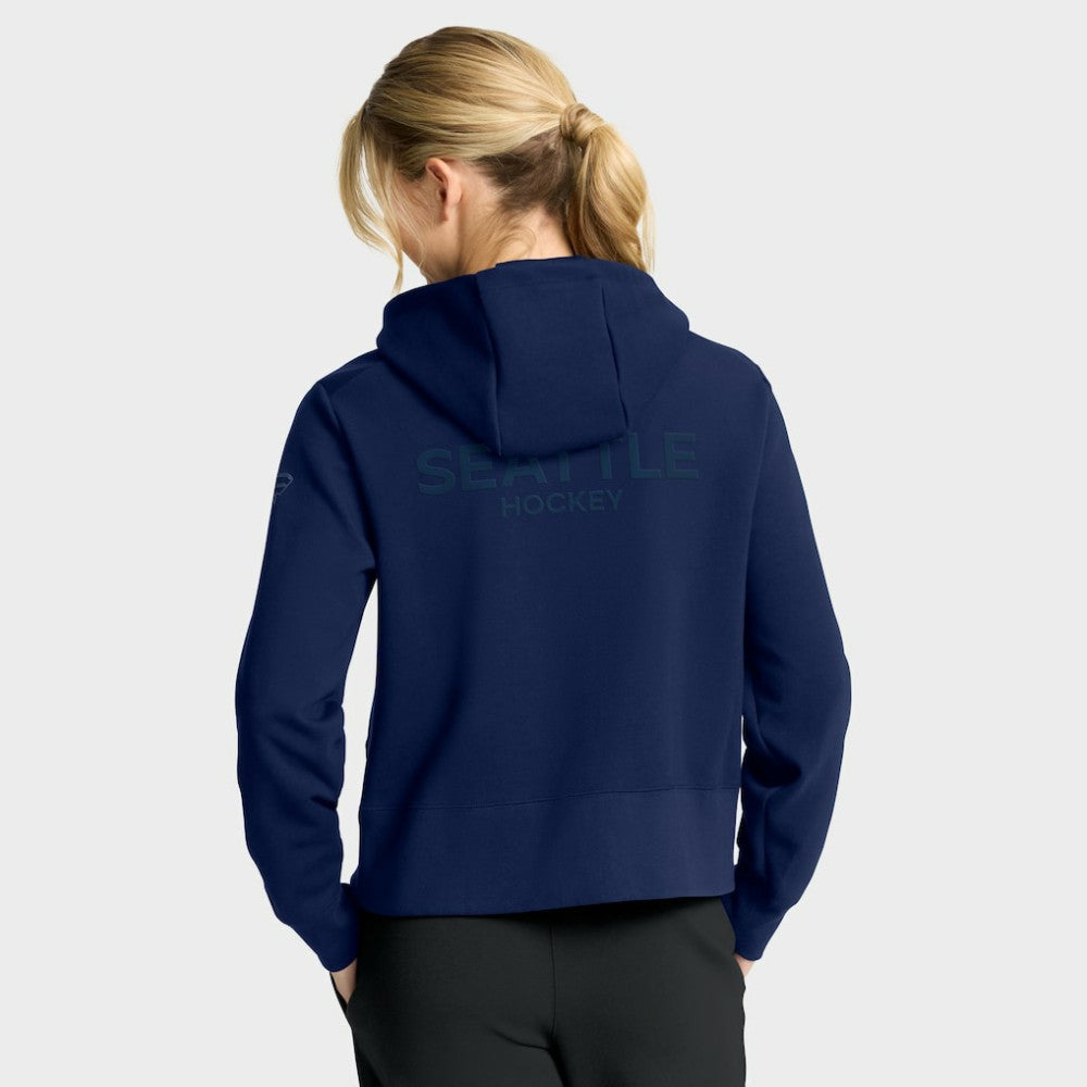 Seattle Kraken Fanatics Women's Authentic Pro Road Tri-Blend Quarter-Zip Hoodie For Sale