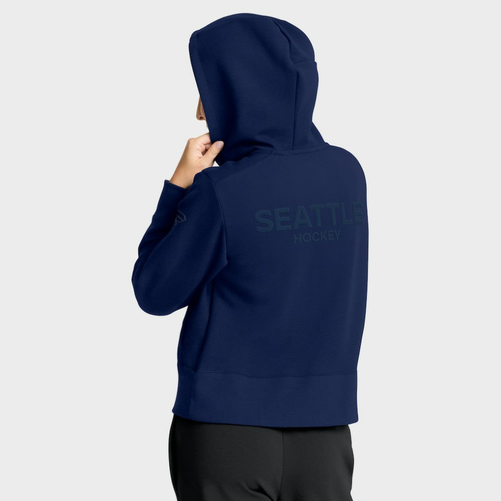 Seattle Kraken Fanatics Women's Authentic Pro Road Tri-Blend Quarter-Zip Hoodie For Sale