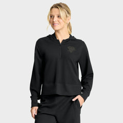 Pittsburgh Penguins Fanatics Women's Authentic Pro Road Tri-Blend Quarter-Zip Hoodie For Sale