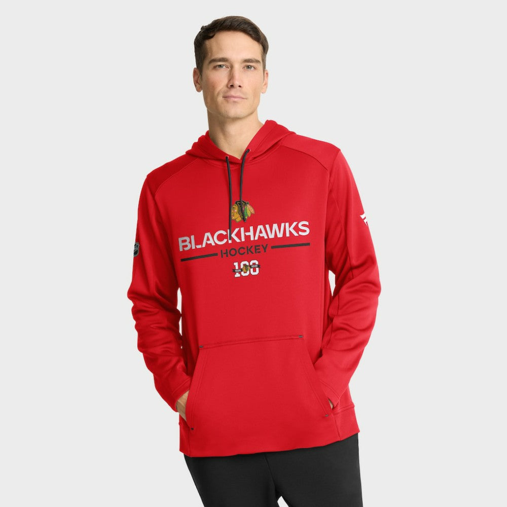 Chicago Blackhawks Fanatics Authentic Pro Centennial Rink Hoodie - Red For Sale