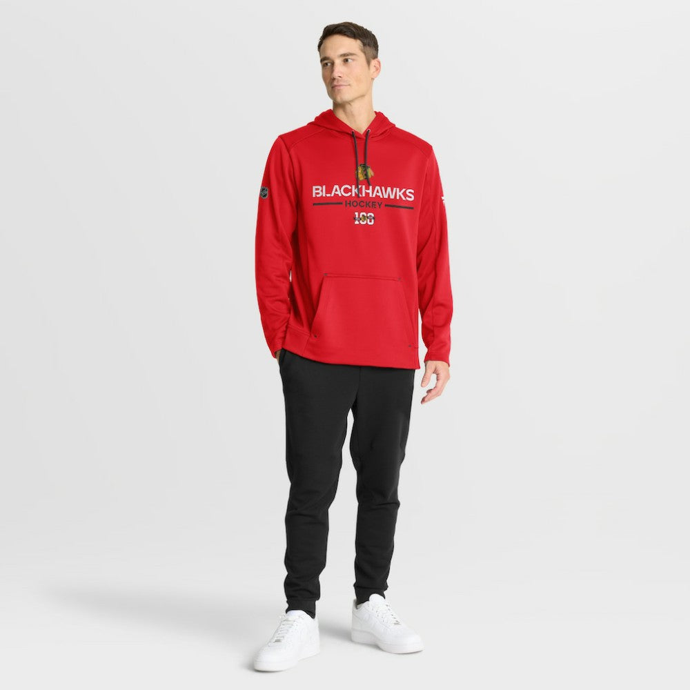 Chicago Blackhawks Fanatics Authentic Pro Centennial Rink Hoodie - Red For Sale