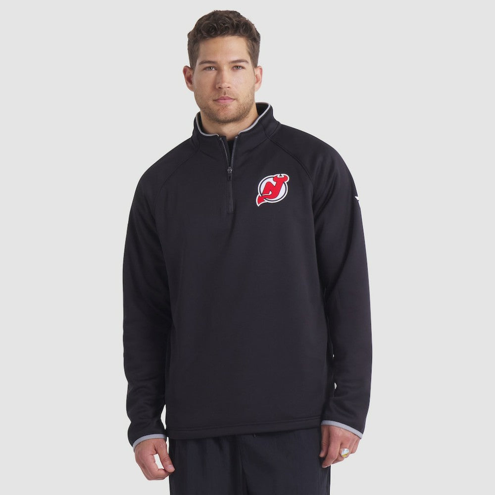 New Jersey Devils Fanatics Authentic Pro Rink Raglan Quarter-Zip Pullover On Sale
