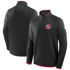 New Jersey Devils Fanatics Authentic Pro Rink Raglan Quarter-Zip Pullover On Sale