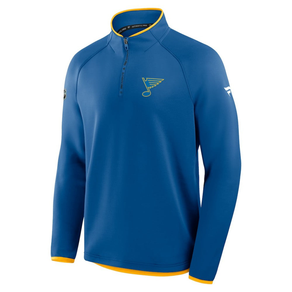 St. Louis Blues Fanatics Authentic Pro Rink Raglan Quarter-Zip Pullover Sale