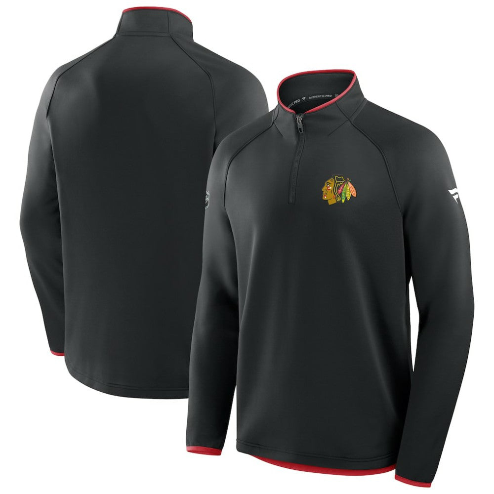 Chicago Blackhawks Fanatics Authentic Pro Rink Raglan Quarter-Zip Pullover Online