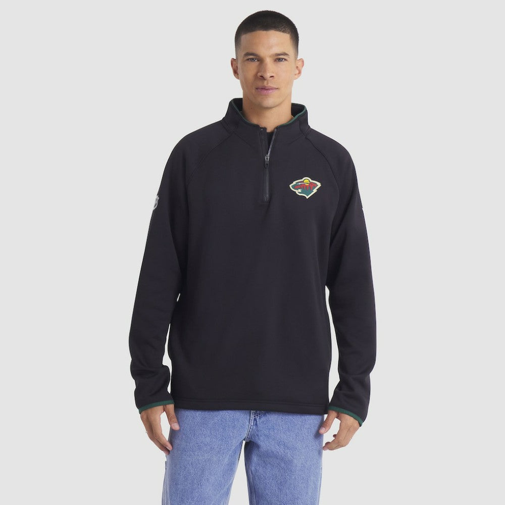Minnesota Wild Fanatics Authentic Pro Rink Raglan Quarter-Zip Pullover Sale