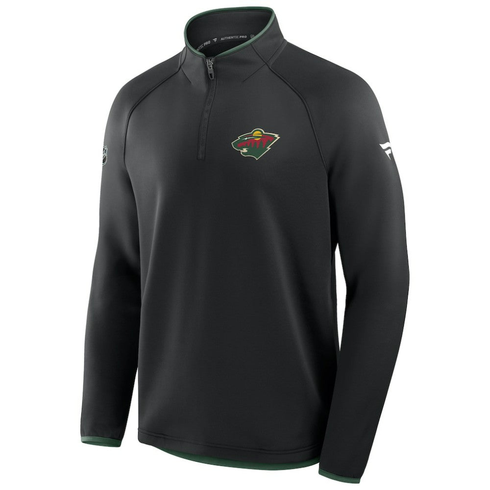 Minnesota Wild Fanatics Authentic Pro Rink Raglan Quarter-Zip Pullover Sale
