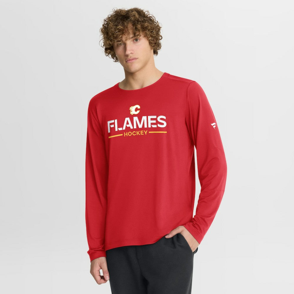 Calgary Flames Fanatics Authentic Pro Rink Tech Long Sleeve T-Shirt Outlet
