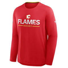 Calgary Flames Fanatics Authentic Pro Rink Tech Long Sleeve T-Shirt Outlet