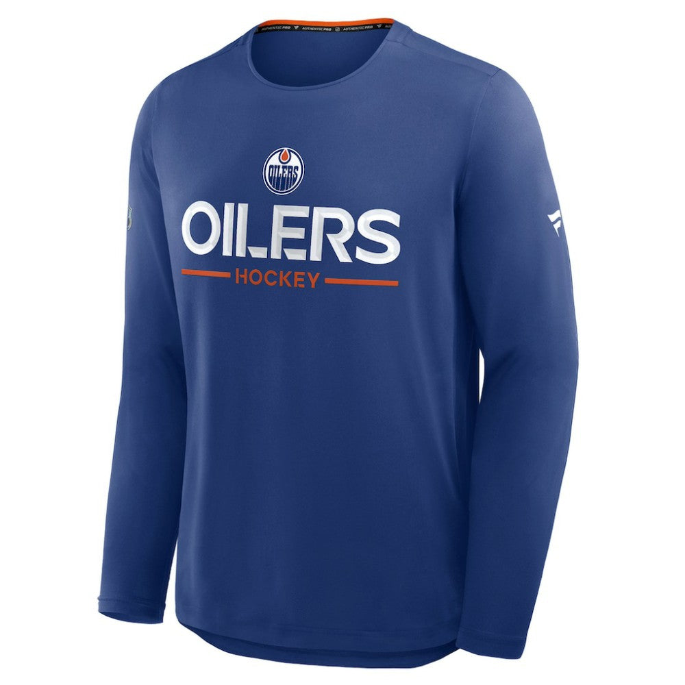 Edmonton Oilers Fanatics Authentic Pro Rink Tech Long Sleeve T-Shirt For Sale