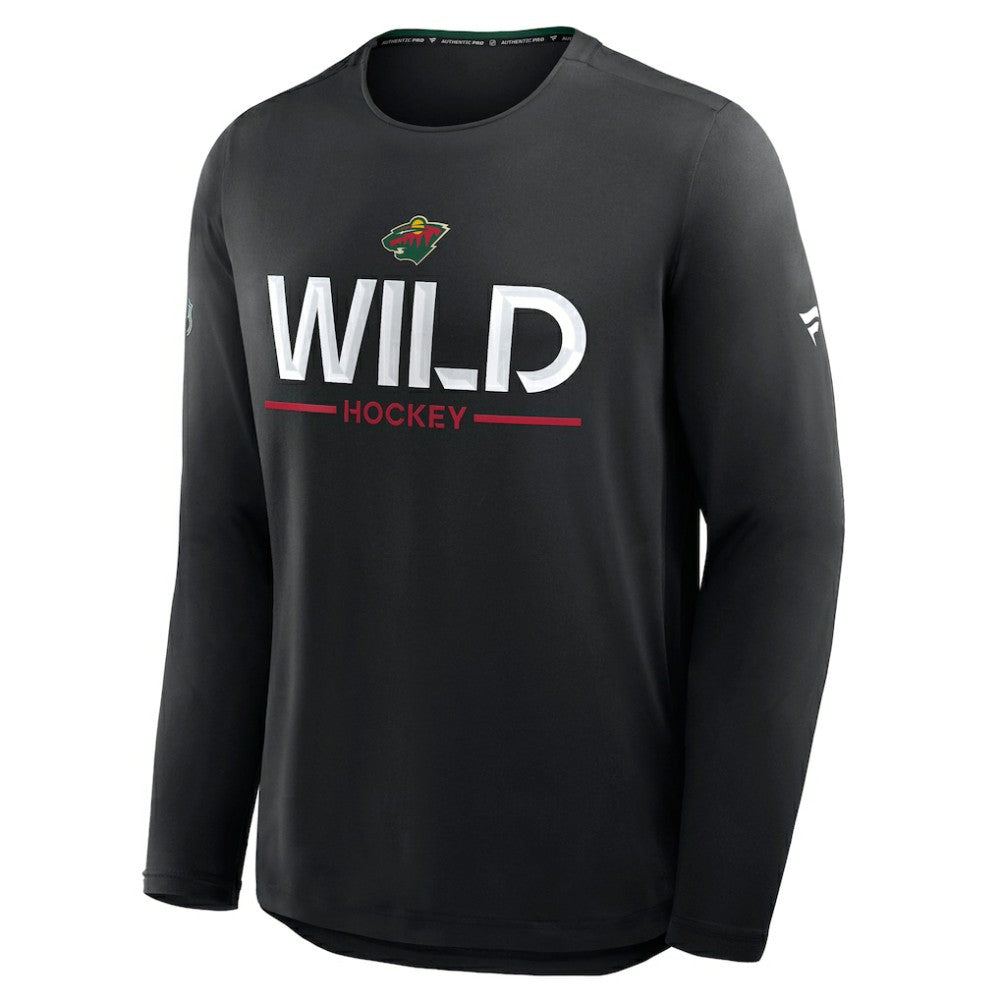 Minnesota Wild Fanatics Authentic Pro Rink Tech Long Sleeve T-Shirt Outlet