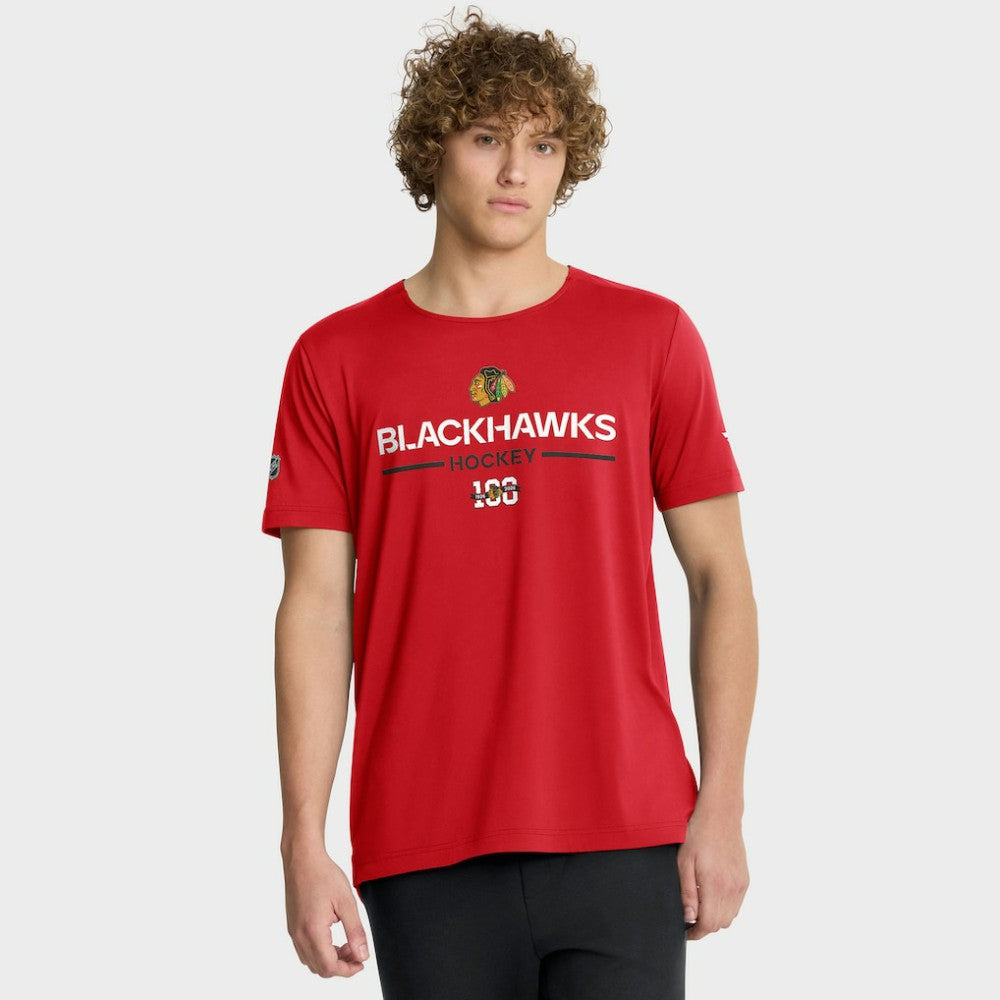 Chicago Blackhawks Fanatics Authentic Pro Centennial Rink Tech T-Shirt On Sale