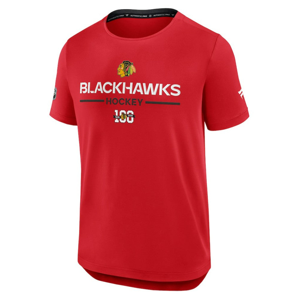 Chicago Blackhawks Fanatics Authentic Pro Centennial Rink Tech T-Shirt On Sale