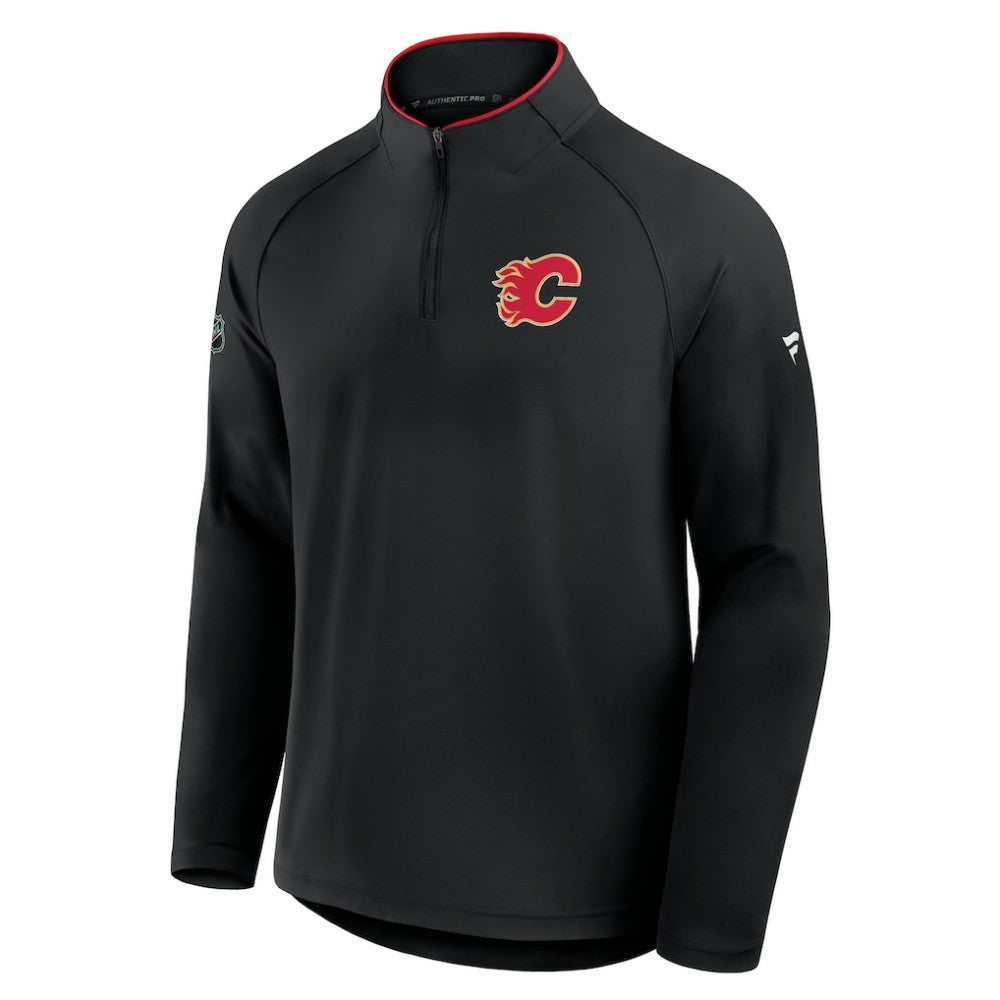 Calgary Flames Fanatics Authentic Pro Rink Training Quarter-Zip Pullover On Sale