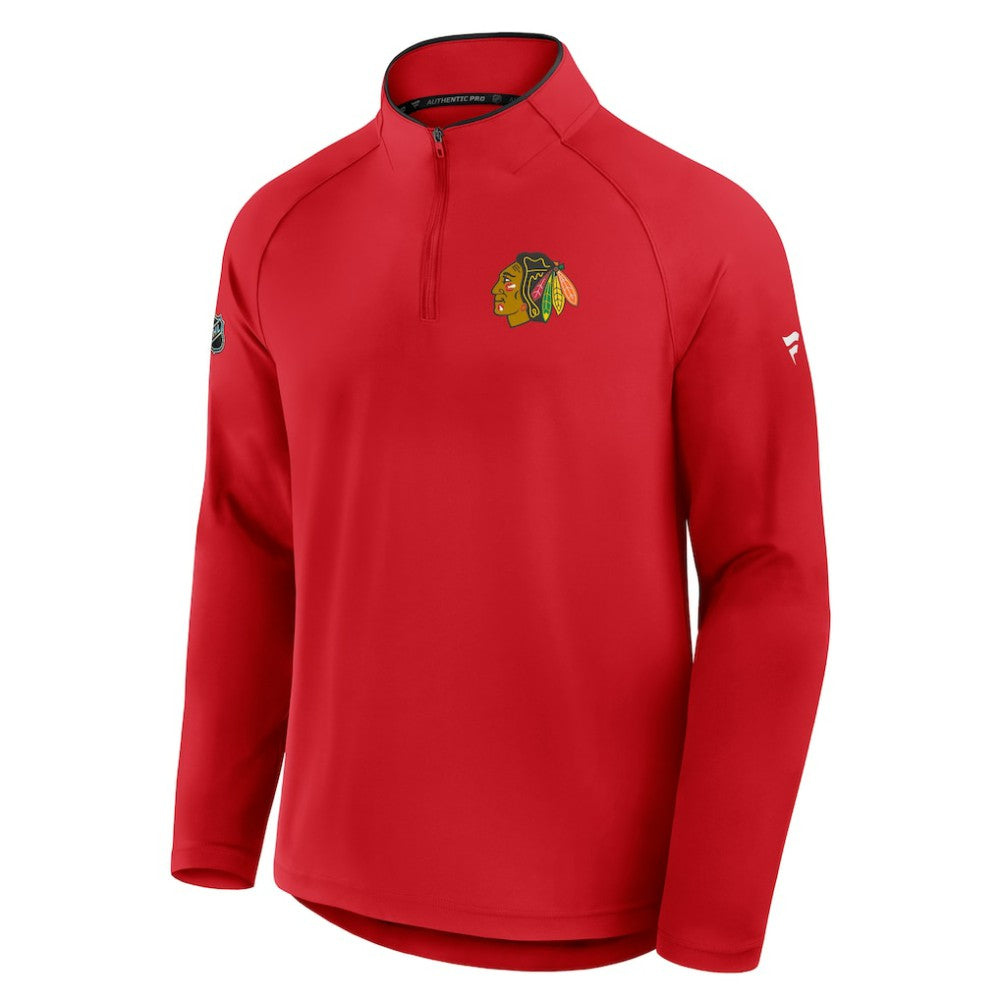 Chicago Blackhawks Fanatics Authentic Pro Rink Training Quarter-Zip Pullover On Sale