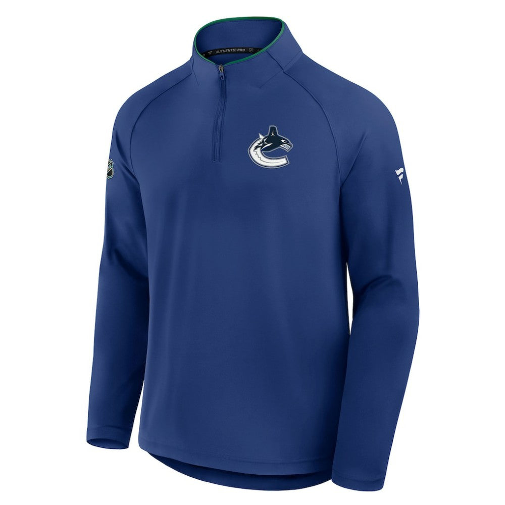 Vancouver Canucks Fanatics Authentic Pro Rink Training Quarter-Zip Pullover For Sale