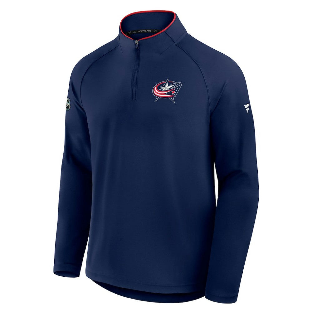 Columbus Blue Jackets Fanatics Authentic Pro Rink Training Quarter-Zip Pullover On Sale