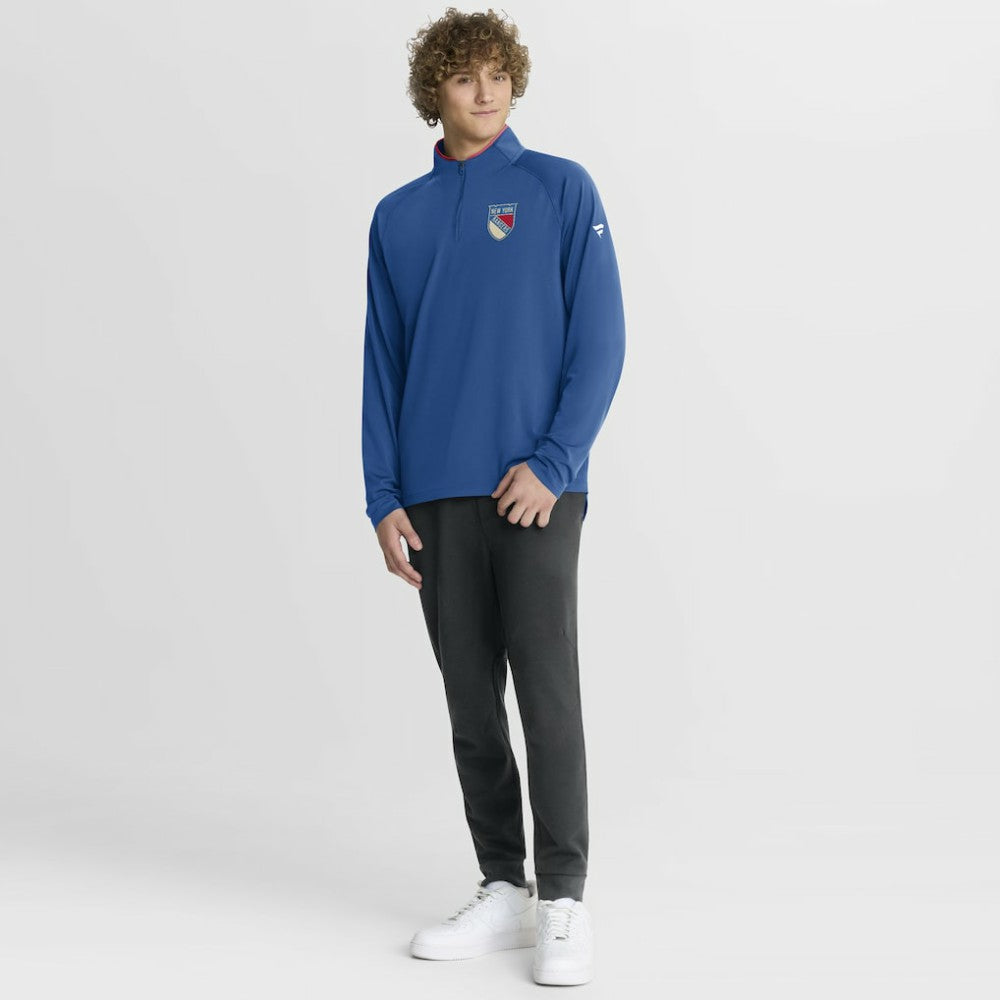 New York Rangers Fanatics Authentic Pro Rink Training Centennial Raglan Quarter-Zip Pullover Sale