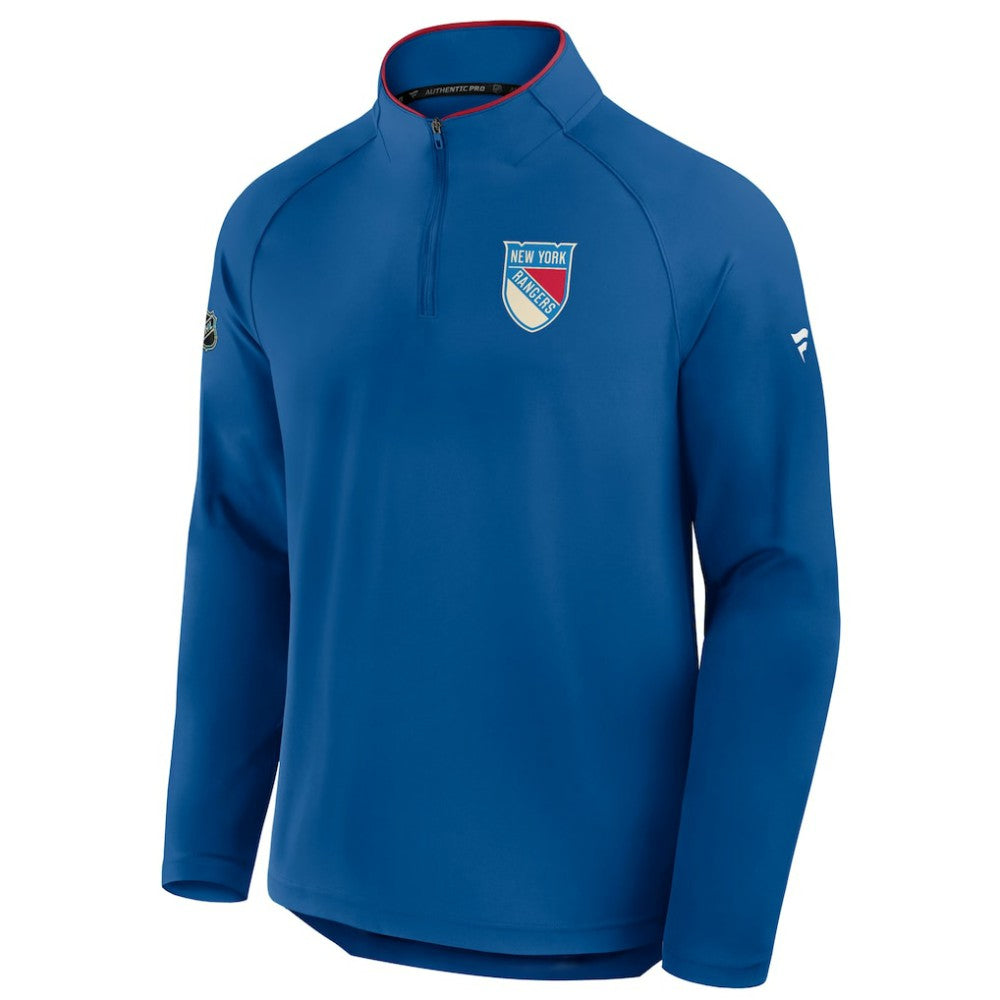 New York Rangers Fanatics Authentic Pro Rink Training Centennial Raglan Quarter-Zip Pullover Sale