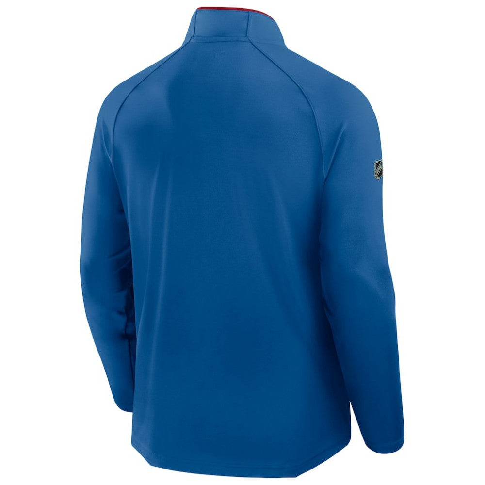 New York Rangers Fanatics Authentic Pro Rink Training Centennial Raglan Quarter-Zip Pullover Sale