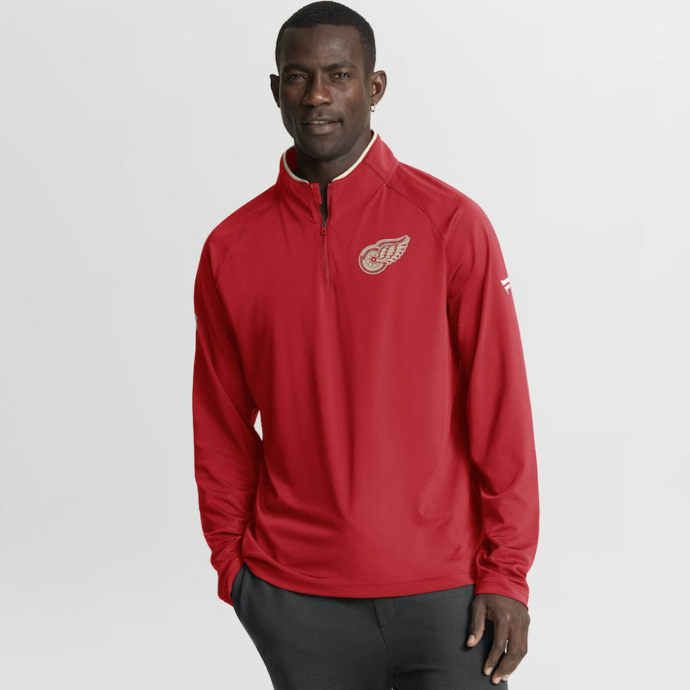 Detroit Red Wings Fanatics Authentic Pro Rink Training Centennial Raglan Quarter-Zip Pullover On Sale