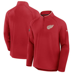 Detroit Red Wings Fanatics Authentic Pro Rink Training Centennial Raglan Quarter-Zip Pullover On Sale
