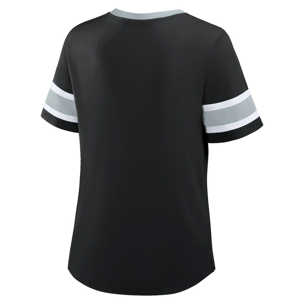 Las Vegas Raiders Fanatics Women's Redzone Draw Play Athena Lace-Up T-Shirt