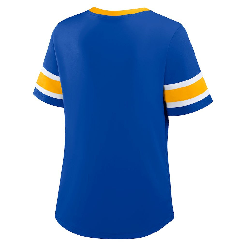 Los Angeles Rams Fanatics Women's Redzone Draw Play Athena Lace-Up T-Shirt