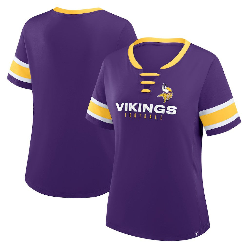 Minnesota Vikings Fanatics Women's Redzone Draw Play Athena Lace-Up T-Shirt