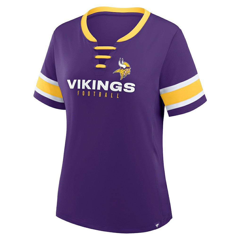Minnesota Vikings Fanatics Women's Redzone Draw Play Athena Lace-Up T-Shirt