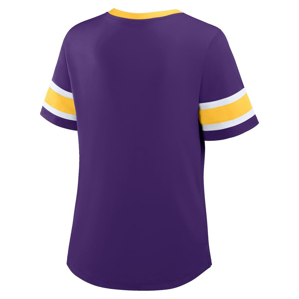 Minnesota Vikings Fanatics Women's Redzone Draw Play Athena Lace-Up T-Shirt