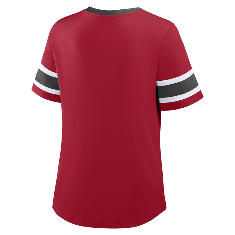 Tampa Bay Buccaneers Fanatics Women's Redzone Draw Play Athena Lace-Up T-Shirt