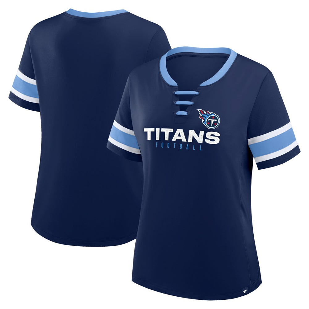 Tennessee Titans Fanatics Women's Redzone Draw Play Athena Lace-Up T-Shirt
