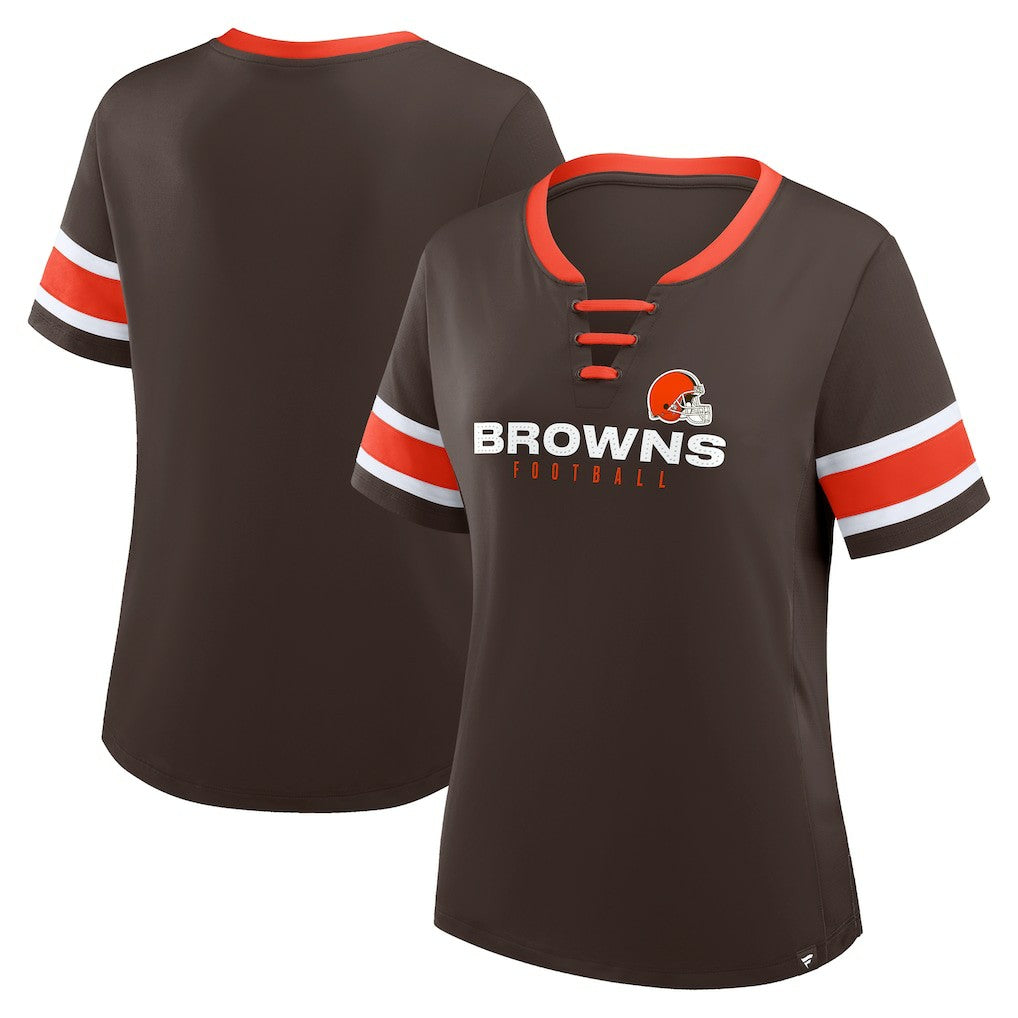 Cleveland Browns Fanatics Women's Redzone Draw Play Athena Lace-Up T-Shirt
