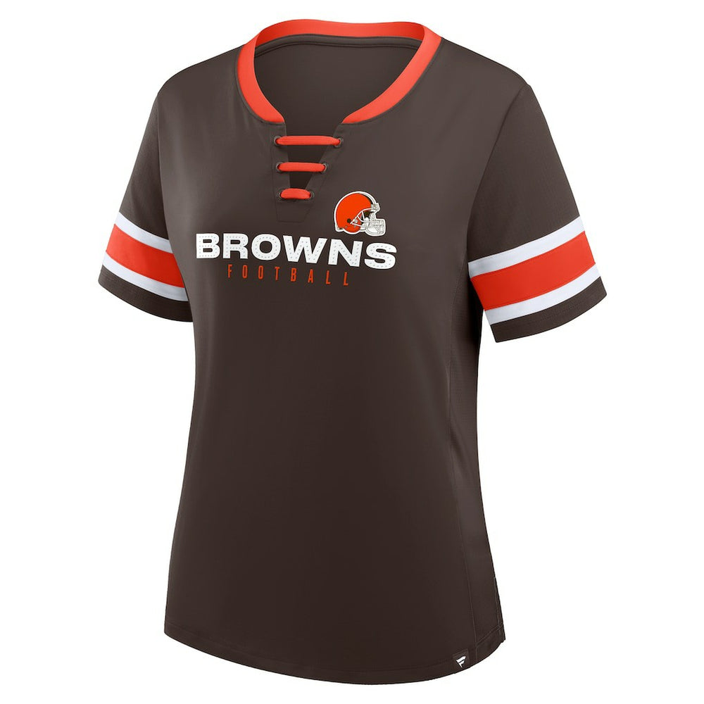 Cleveland Browns Fanatics Women's Redzone Draw Play Athena Lace-Up T-Shirt