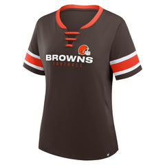 Cleveland Browns Fanatics Women's Redzone Draw Play Athena Lace-Up T-Shirt