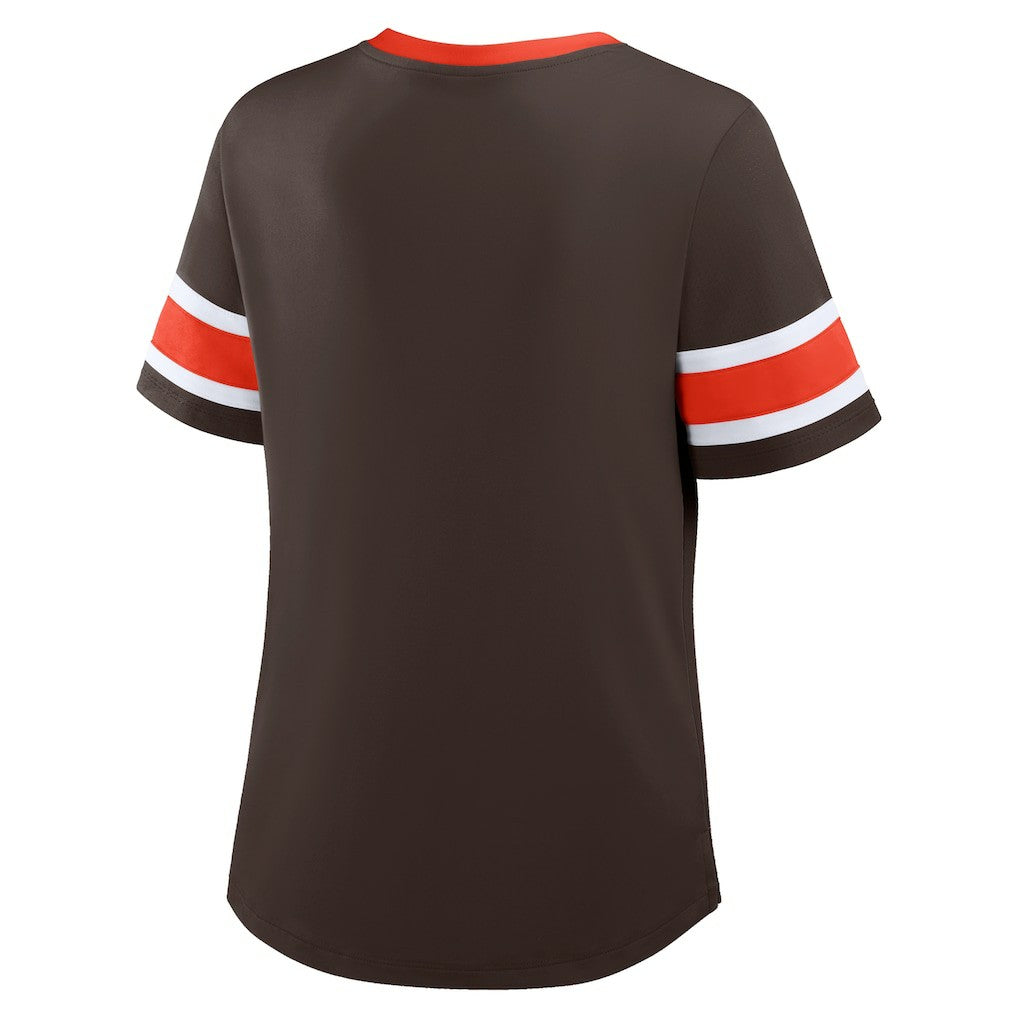 Cleveland Browns Fanatics Women's Redzone Draw Play Athena Lace-Up T-Shirt