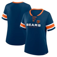 Chicago Bears Fanatics Women's Redzone Draw Play Athena Lace-Up T-Shirt
