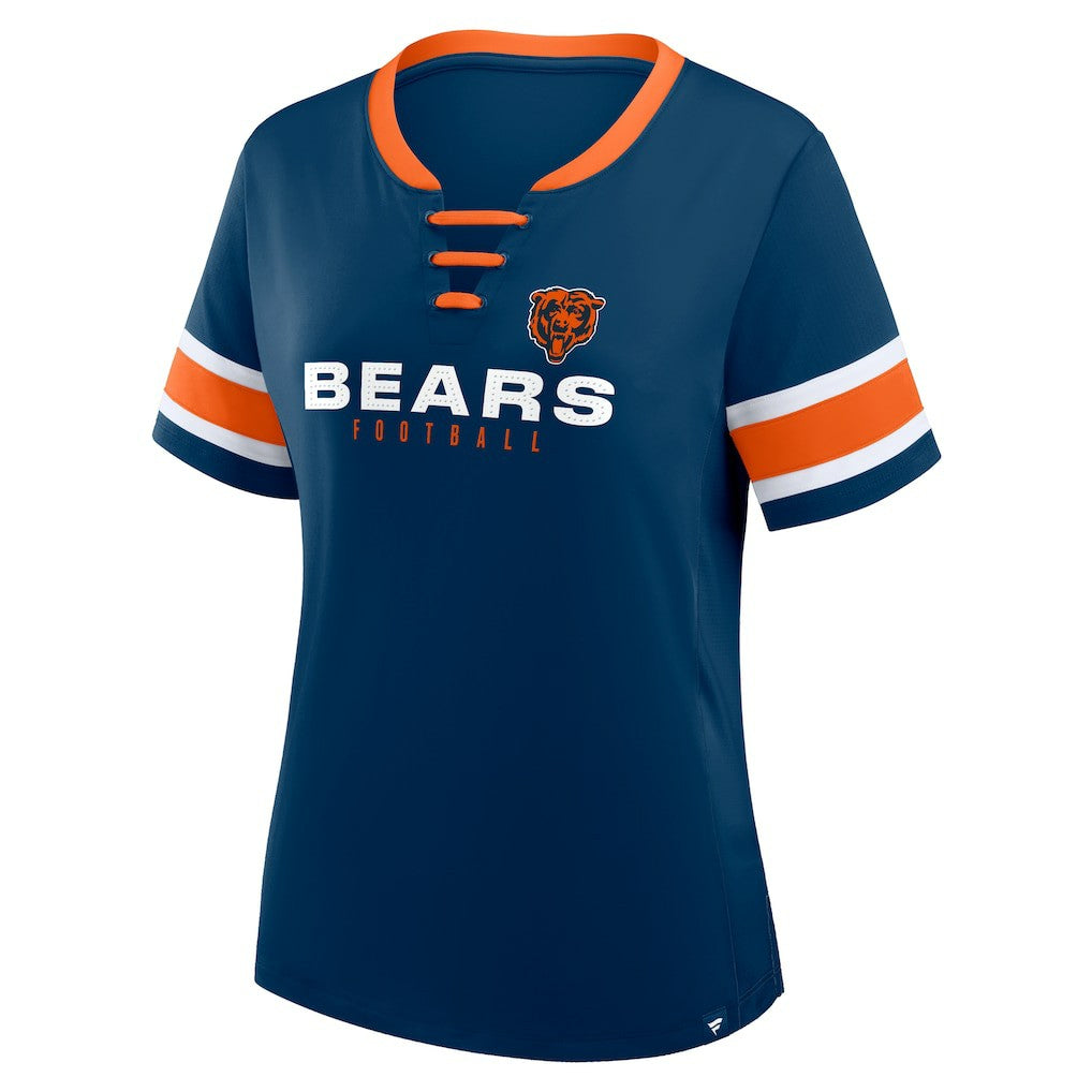 Chicago Bears Fanatics Women's Redzone Draw Play Athena Lace-Up T-Shirt