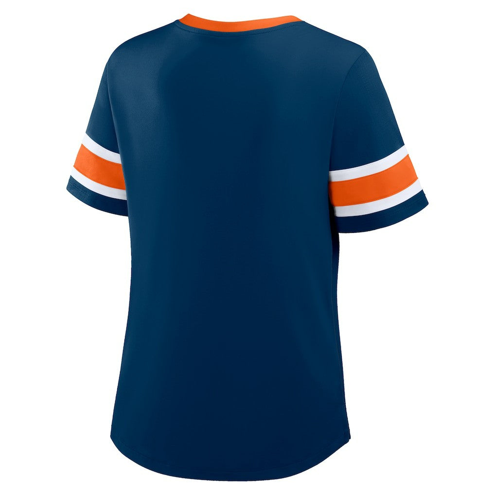 Chicago Bears Fanatics Women's Redzone Draw Play Athena Lace-Up T-Shirt