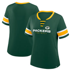 Green Bay Packers Fanatics Women's Redzone Draw Play Athena Lace-Up T-Shirt