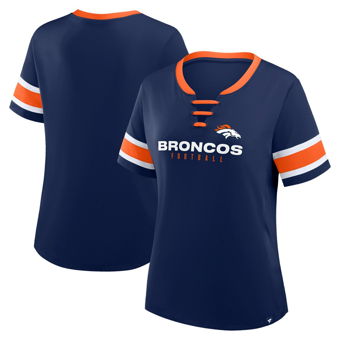 Denver Broncos Fanatics Women's Redzone Draw Play Athena Lace-Up T-Shirt