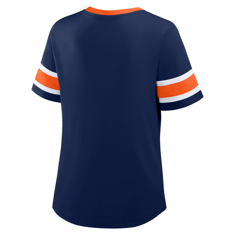 Denver Broncos Fanatics Women's Redzone Draw Play Athena Lace-Up T-Shirt