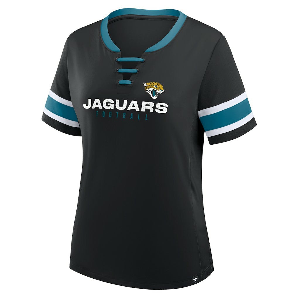 Jacksonville Jaguars Fanatics Women's Redzone Draw Play Athena Lace-Up T-Shirt