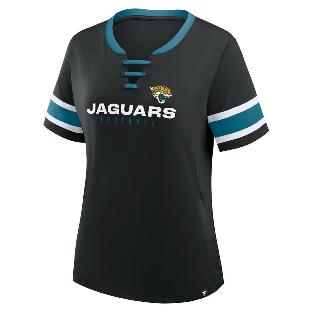 Jacksonville Jaguars Fanatics Women's Redzone Draw Play Athena Lace-Up T-Shirt
